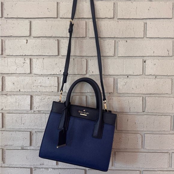 Kate Spade Dark Blue with cream on side. (Shows in Pics) Satchel Bag. - Picture 2 of 11